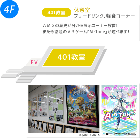 本館4階の401教室 休憩室